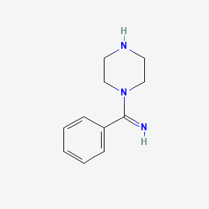 molecular formula C11H15N3 B8286566 Phenyl(piperazin-1-yl)methanimine 