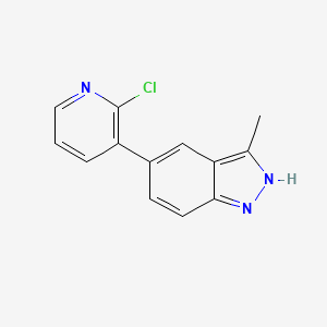 molecular formula C13H10ClN3 B8286572 5-(2-chloropyridin-3-yl)-3-methyl-1H-indazole 
