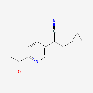 2-(6-Acetylpyridin-3-yl)-3-cyclopropylpropanenitrile