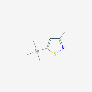 molecular formula C7H13NSSn B8286604 3-Methyl-5-(trimethylstannyl)isothiazole 