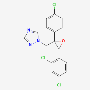 molecular formula C17H12Cl3N3O B8286697 2-(1,2,4-Triazol-1-ylmethyl)-2-(4-chlorophenyl)-3-(2,4-dichlorophenyl)-oxirane 