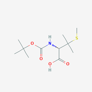 molecular formula C11H21NO4S B8286702 (2S)-2-((tert-butoxycarbonyl)amino)-3-methyl-3-(methylthio)butanoic acid 