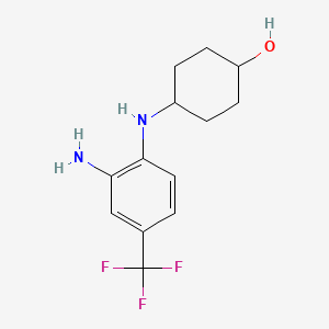 molecular formula C13H17F3N2O B8286716 3-Amino-4-(trans-4-hydroxycyclohexylamino)benzotrifluoride 