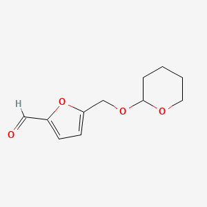 molecular formula C11H14O4 B8286755 5-(Tetrahydro-pyran-2-yloxymethyl)-furan-2-carbaldehyde 