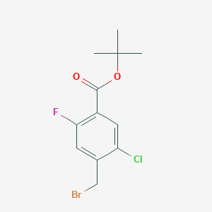 molecular formula C12H13BrClFO2 B8286784 Tert-butyl 4-(bromomethyl)-5-chloro-2-fluorobenzoate 