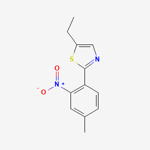 molecular formula C12H12N2O2S B8286820 5-Ethyl-2-(4-methyl-2-nitro-phenyl)-thiazole 