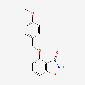 molecular formula C15H13NO4 B8286847 4-[(4-Methoxybenzyl)oxy]-1,2-benzisoxazol-3-ol 