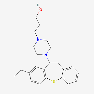 molecular formula C23H30N2OS B8286850 8-Ethyl-10-[4-(3-hydroxypropyl)piperazino]-10,11-dihydrodibenzo[b,f]thiepin 