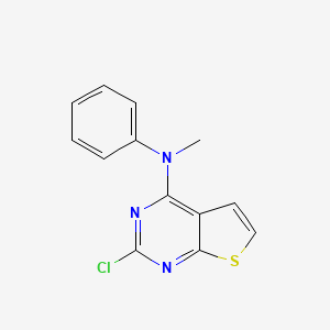 molecular formula C13H10ClN3S B8286858 2-Chloro-4-(methylphenylamino)thieno[2,3-d]pyrimidine 