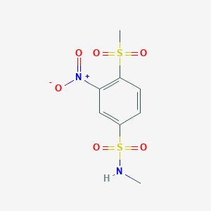 molecular formula C8H10N2O6S2 B8286862 N-methyl-4-(methylsulfonyl)-3-nitrobenzenesulfonamide 