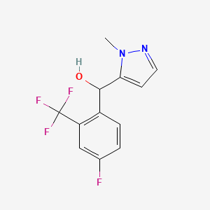 [4-Fluoro-2-(trifluoromethyl)phenyl]-(2-methylpyrazol-3-yl)methanol