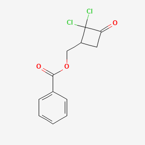 molecular formula C12H10Cl2O3 B8286883 3-Benzoyloxymethyl-2,2-dichlorocyclobutanone 