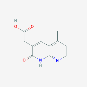 molecular formula C11H10N2O3 B8286890 (5-Methyl-1,8-naphthyridin-2(1H)-on-3-yl)acetic Acid 