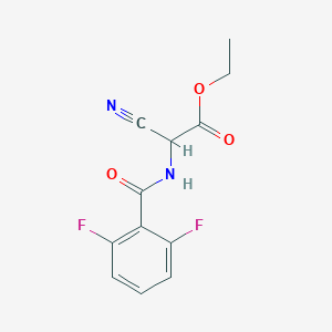 molecular formula C12H10F2N2O3 B8286893 Ethyl 2-cyano-2-(2,6-difluorobenzamido)acetate 