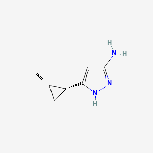 molecular formula C7H11N3 B8286900 3-(cis-2-methylcyclopropyl)-1H-pyrazol-5-amine 