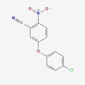 molecular formula C13H7ClN2O3 B8286915 2-Nitro-5-(4-chlorophenoxy)benzonitrile 