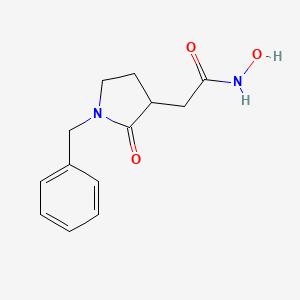 molecular formula C13H16N2O3 B8286987 3-Pyrrolidineacetamide, N-hydroxy-2-oxo-1-(phenylmethyl)- CAS No. 798543-04-1