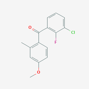 molecular formula C15H12ClFO2 B8287050 [2-Fluoro-3-chlorophenyl](4-methoxy-2-methylphenyl)methanone 