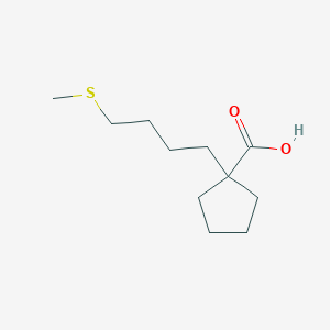 molecular formula C11H20O2S B8287107 1-[4-(Methylthio)butyl]cyclopentanecarboxylic acid 