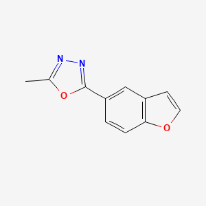molecular formula C11H8N2O2 B8287139 2-(1-Benzofuran-5-yl)-5-methyl-1,3,4-oxadiazole 