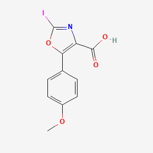 molecular formula C11H8INO4 B8287179 2-Iodo-5-(4-methoxyphenyl)oxazole-4-carboxylic acid 