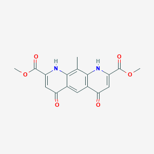 molecular formula C17H14N2O6 B8287194 2,8-Dimethoxycarbonyl-4,6-dihydroxy-10-methylpyrido[3,2-g]quinoline 