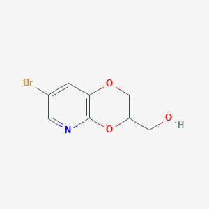 molecular formula C8H8BrNO3 B8287220 7-Bromo-2,3-dihydro-1,4-dioxino[2,3-b]pyridine-3-methanol 