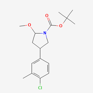 molecular formula C17H24ClNO3 B8287231 Tert-butyl 4-(4-chloro-3-methylphenyl)-2-methoxypyrrolidine-1-carboxylate 