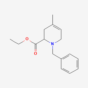 molecular formula C16H21NO2 B8287245 Ethyl 1-benzyl-4-methyl-1,2,3,6-tetrahydropyridine-2-carboxylate 