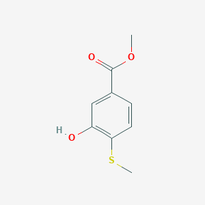 molecular formula C9H10O3S B8287256 Methyl 3-hydroxy-4-(methylthio)benzoate 