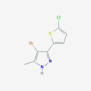 molecular formula C8H6BrClN2S B8287268 4-bromo-3-(5-chloro-2-thienyl)-5-methyl-1H-pyrazole 