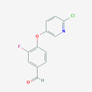 molecular formula C12H7ClFNO2 B8287276 4-((6-Chloropyridin-3-yl)oxy)-3-fluorobenzaldehyde 
