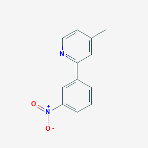 molecular formula C12H10N2O2 B8287281 3-(4-Methylpyridin-2-yl)nitrobenzene 