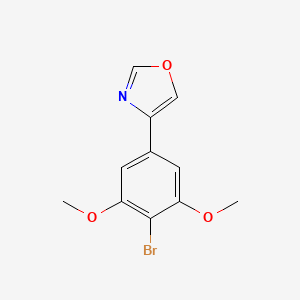 molecular formula C11H10BrNO3 B8287294 4-(4-Bromo-3,5-dimethoxyphenyl)oxazole 