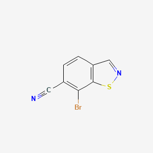 molecular formula C8H3BrN2S B8287301 7-Bromo-1,2-benzothiazole-6-carbonitrile 