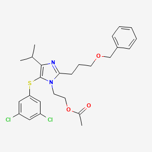 molecular formula C26H30Cl2N2O3S B8287307 2-[2-(3-Benzyloxypropyl)-5-(3,5-dichlorophenyl)sulfanyl-4-isopropyl-imidazol-1-yl]ethyl acetate 
