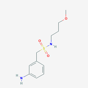molecular formula C11H18N2O3S B8287318 C-(3-amino-phenyl)-N-(3-methoxy-propyl)-methanesulfonamide 