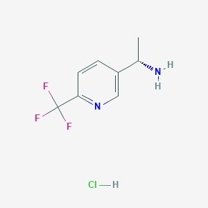 molecular formula C8H10ClF3N2 B8287339 (S)-1-(6-trifluoromethyl-pyridin-3-yl)-ethylamine hydrochloride 