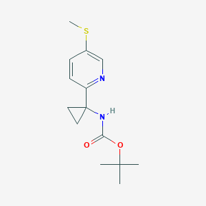 molecular formula C14H20N2O2S B8287366 [1-(5-Methylsulfanyl-pyridin-2-yl)-cyclopropyl]-carbamic acid tert-butyl ester 