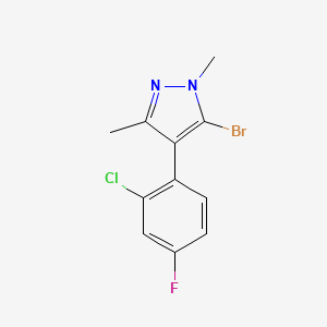 molecular formula C11H9BrClFN2 B8287381 5-bromo-4-(2-chloro-4-fluorophenyl)-1,3-dimethyl-1H-pyrazole CAS No. 1193511-97-5