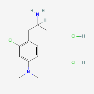 molecular formula C11H19Cl3N2 B8287411 2-Chloro-4-dimethylamino-alpha-methylphenethylamine dihydrochloride CAS No. 55875-53-1