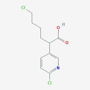 molecular formula C11H13Cl2NO2 B8287446 6-Chloro-2-(6-chloropyridin-3-yl)hexanoic acid 