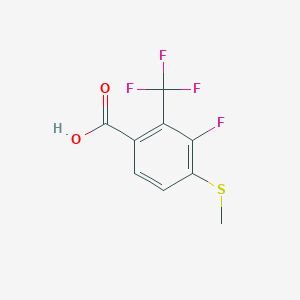 molecular formula C9H6F4O2S B8287471 Benzoic acid, 3-fluoro-4-(methylthio)-2-(trifluoromethyl)- 
