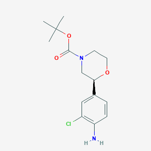 molecular formula C15H21ClN2O3 B8287484 (S)-tert-butyl 2-(4-amino-3-chlorophenyl)morpholine-4-carboxylate 