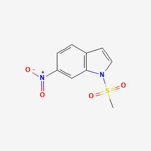 molecular formula C9H8N2O4S B8287536 N-methanesulfonyl-6-nitroindole 
