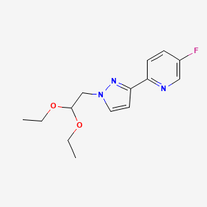 molecular formula C14H18FN3O2 B8287541 2-(1-(2,2-Diethoxyethyl)-1H-pyrazol-3-yl)-5-fluoropyridine 