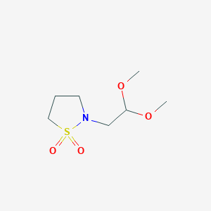 molecular formula C7H15NO4S B8287548 2-[2,2-Bis(methyloxy)ethyl]isothiazolidine 1,1-dioxide 