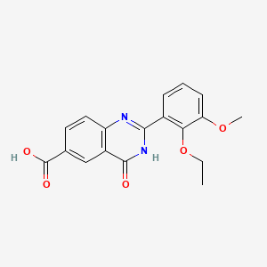 molecular formula C18H16N2O5 B8287552 6-Quinazolinecarboxylic acid, 1,4-dihydro-2-(2-ethoxy-3-methoxyphenyl)-4-oxo- CAS No. 68274-48-6