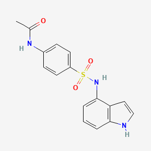 molecular formula C16H15N3O3S B8287559 N-[4-(1H-indol-4-ylsulfamoyl)-phenyl]-acetamide 