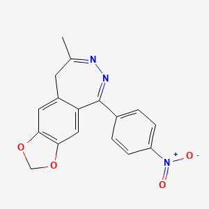 molecular formula C17H13N3O4 B8287590 5-(p-Nitrophenyl)-8-methyl-9H-1,3-dioxolo[4,5-h][2,3]benzodiazepine 